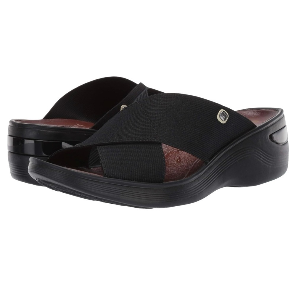 BZEES Desire Wedge Sandals in Black NIB - Size 8.5 Wide MSRP $ - Picture 6 of 13